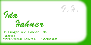 ida hahner business card